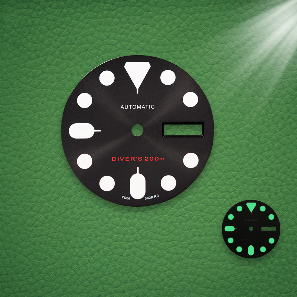S Logo Wijzerplaat 28.5mm NH36 - Reel Case recensie en prijs